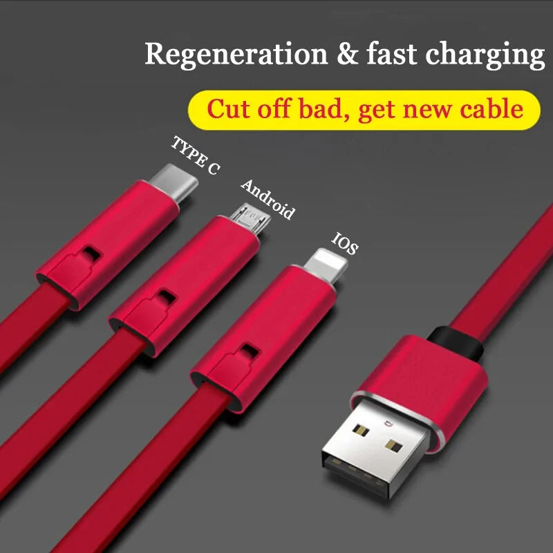 Repairable 4A Fast Charger Cable for iOS and Type-C